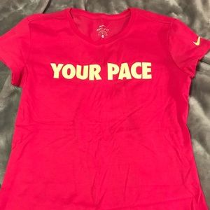 Pink Nike dri-fit t-shirt